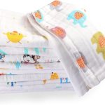 10 Pieces Baby Burp Cloth 10 x 20 inches 6 Layer Soft Absorbent Muslin Newborn Towel for Baby Shower Machine Washable, for Sensitive Skin Baby (Animal Pattern)